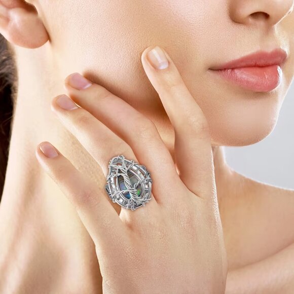 Abalone Shell Tree of Life Ring i - Picture 1 of 4